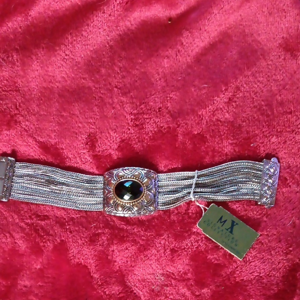 Silver and Black Winged Bracelet
